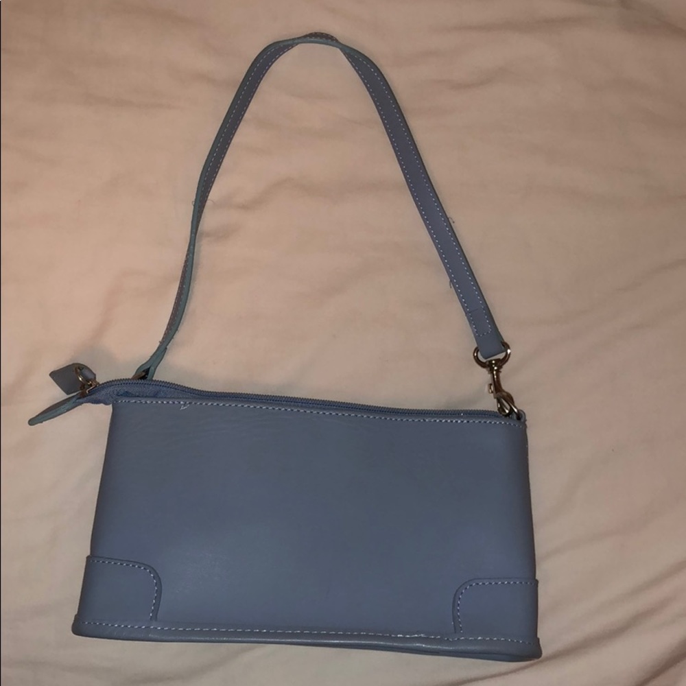 beautiful blue leather purse